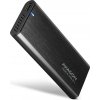 AXAGON EEM2-SB2, USB-C 3.2 Gen 2 - M.2 NVMe & SATA SSD kovový RAW box, bezšroubkový, černý