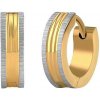 Silvego Pozlátené náušnice kruhy s brúsením z chirurgickej ocele KMM112484GP