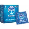 Skins Naturals 4 ks, latexové kondómy s nominálnou šírkou 52 mm