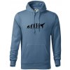 Karate Evolúcia - kop - Mikina pánska Cape s kapucňou - 2XL ( Denim )