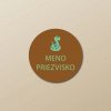 Samolepky s menom na predmety - 1ks, Kruh 2,3 × 2,3 cm, Had, Hnedá