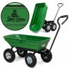 Záhradný transportný vyklápací vozík, príves zelená