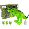 LEAN TOYS Interaktívny dinosaurus na batérie s projektorom neonový