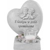 Dekorácia MagicHome Srdce s anjelikmi polyresin na hrob 15,5x12x17,5 cm