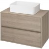 Cersanit Crea - závesná skrinka pod umývadlo na dosku 80cm, dub, S924-010