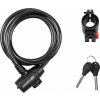 FORCE zámok F STRONG špirálový s držiakom 150cm/10mm, črn