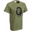 Tričko CHE GUEVARA, krátky rukáv - OLIVA (Olivové tričko s jednofarebnou čiernou potlačou)