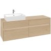 VILLEROY & BOCH Collaro závesná skrinka pod umývadlo na dosku (umývadlo vľavo), 4 zásuvky, s LED osvetlením, 1600 x 500 x 548 mm, Nordic Oak, C135B0VJ