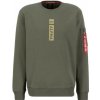 Alpha Industries RP Sweater dark olive mikina pánska bez kapucne Veľkosť: XL, Farba: zelená