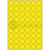Labelea Samolepiace etikety kruh 30x30 mm farebné papierové, na hárku A4, pre laserovú a atramentovú tlač, Farba etikiet Žltá, Počet hárkov v balení 100 EPY999030PY054S