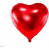PartyDeco Fóliový balón Srdce červené 45 cm (Vhodné pre plnenie vzduchom aj héliom.)