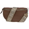 NovaKabelka.sk Reni Grande Taupe s prídavným popruhom V kožená talianska crossbody kabelka hnedá