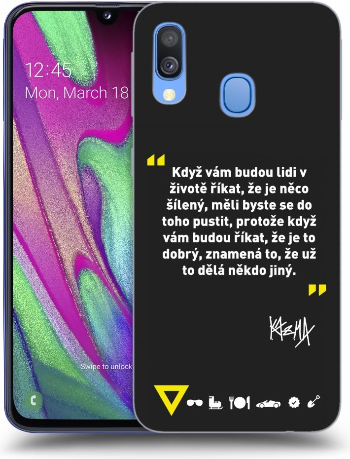 Púzdro Picasee silikónové Samsung Galaxy A40 A405F - Kazma - MĚLI BYSTE SE DO TOHO PUSTIT čierne