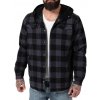 Pitbull West Coast mierne zateplená flanelová košeľa s kapucňou grey/black Farba: šedá, Veľkosť: 3XL