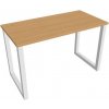 Pracovný stôl UNI O, 120x75,5x60 cm, buk/biela