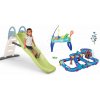 Set šmykľavka s dvojitou vlnou a rybársky stolík Toboggan Life Smoby dĺžka šmyku 200 cm s vodotryskom a poschodová vodná dráha