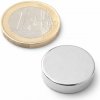 SOLLAU Neodymový magnet valec D 20x5 mm, Neodym, N38, ponikelovaný