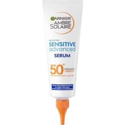 Garnier Ambre Solaire Sensitive Advanced Ochranné sérum proti slnečnému žiareniu s ceramidmi, SPF 50+, 125 ml