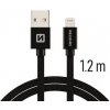 Swissten 71523201 TEXTILE dátový USB - Lightning, 1,2m, černý