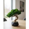 Bonsai zo stabilizovaného machu 20 cm. v geometrickom betónovom kvetináči