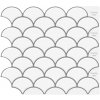 Nalepovací obklad - 3D mozaika - Biele vejáre 28,5 x 25,5 cm