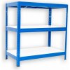 Kovový regál do domácnosti Biedrax 35 x 90 x 120 cm, modrý - 3 police biele lamino 12mm, 275 kg