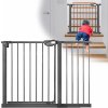 CEEDIR Bezpečnostná brána pre deti, bezpečnostná brána na schodisko N Stop bez vŕtania a s kovovou mriežkou / rozťahovacia so samostatným nadstavcom / šírka 105 - 115 cm - čierna CEEDIR