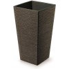 PROSPERPLAST kvetináč 26,5cm FURU SQUARE ECO WOOD DFSH265W-4625W kávový plastový