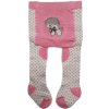 Polofroté pančuchy protišmykové na kolenách a nožičkách biele s ružovou