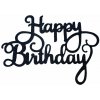Čierny zápich - topper na tortu Happy Birthday 14 cm - TARRA pyrotechnik