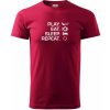 Play Eat Sleep Repeat florbal - Klasické pánske tričko vyššej gramáže - 3XL ( Marlboro červená )
