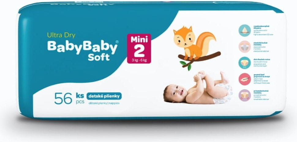 BabyBaby Soft MINI 2 3-6 kg 56 ks