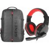 Batoh Genesis PALLAD 410 15.6 (NBG-1947) + červená sluchátka Genesis Argon 110 (NSG-1437)