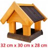 MKSTOR Drevené kŕmitko pre vtáky 32cmx30cmx28cm, vtáčia búdka, sivá