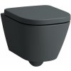 LAUFEN Meda Pack závesné WC Compact Silent Flush s hlbokým splachovaním, 360 x 490 mm, matná grafitová + WC sedadlo Softclose, H8661137580001