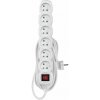 EMOS SK s.r.o. Predlžovací kábel 5 m / 6 zásuviek / s vypínačom / biely / PVC / 1 mm2 - P1615