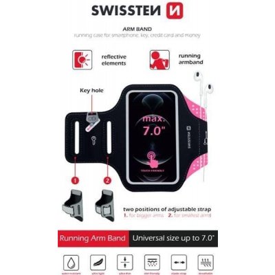 Puzdro na mobil Swissten Armband Case veľ. 7.0" ružové (32903700)