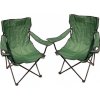 Kempingová sada - 2 x skladacia stolička s držiakom - zelená