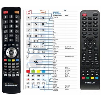 Diaľkový ovládač General Sencor SLE2810M4, SLE2459M4, SLE3214M4, SLE40F14TCS, SLE43F14TCS, SLE48F12, SLE40F13TC, SLE2459M4