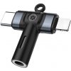 AppleKing 2v1 audio redukcia - 3,5 mm jack na USB-C/Lightning - šedá - možnosť vrátiť tovar ZADARMO do 30tich dní