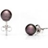 Strieborne Perlové náušnice 6 AAA Rhodiované striebro (925) Tmavá