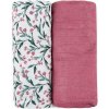 PETITE&MARS Prikrývka bambusová mušelínová 2ks Misty Pink Meadow