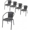 Záhradná stolička BISTRO Ratan - čierna -5 ks PRO- 4605-5