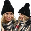 Fashionweek Teplá farebná dámska čiapka s brmbolcom BEANIE ZIZI01 Farba: Čierna, Veľkosť: Universal
