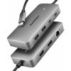 AXAGON HMC-CUB83X2, USB 10Gbps hub, 2x USB-A, USB-C, HDMI & DP 4k/144Hz, RJ-45 GLAN, PD 100W, kabel USB-C 15cm