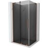 Mexen Velar L, sprchový kút s posuvnými dverami 110 x 90 cm, 8mm šedé sklo, medená matná, 871-110-090-43-65