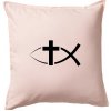 Ježíšova ryba - Vankúš 50x50 - 50x50 - Vrátane výplne ( Svetloružová )