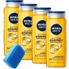 Nivea Men Active Energy 3v1 sprchový gél pre mužov s energizujúcim účinkom 500 ml x4