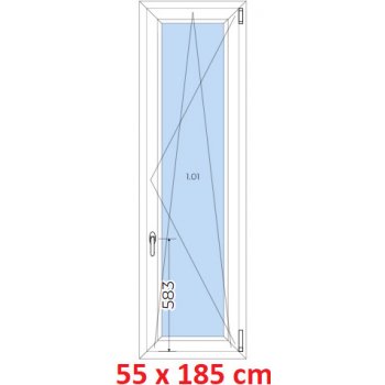 Soft Plastové okno 55x185 cm, otváravé a sklopné