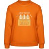 AWDis Sweat Mikina - Dizajn - Save water - Drink beer - Orange Crush - XXL - Dámske